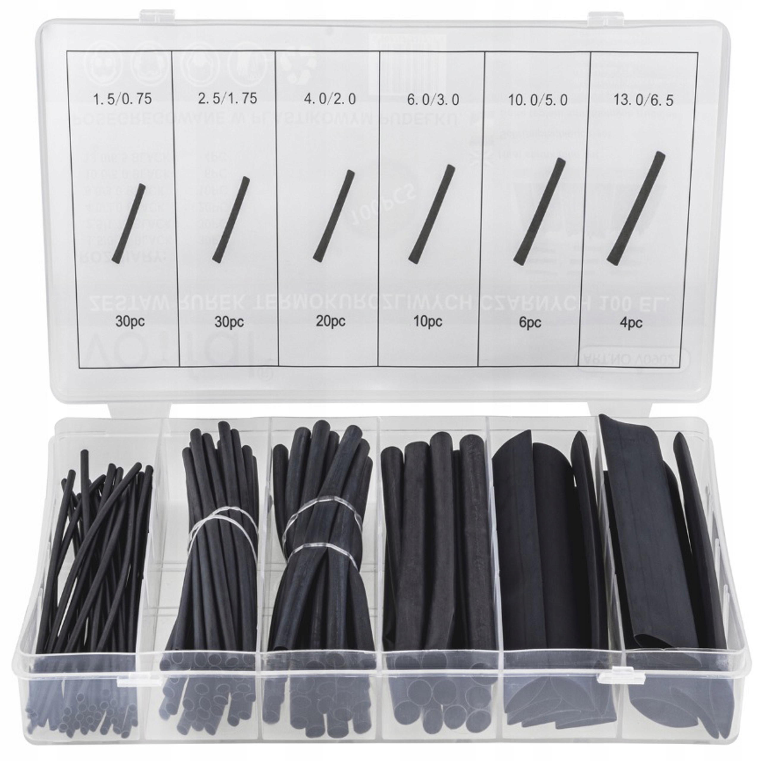 Koszulka termokurczliwa Vorfal polietylenowa czarna 100 szt.