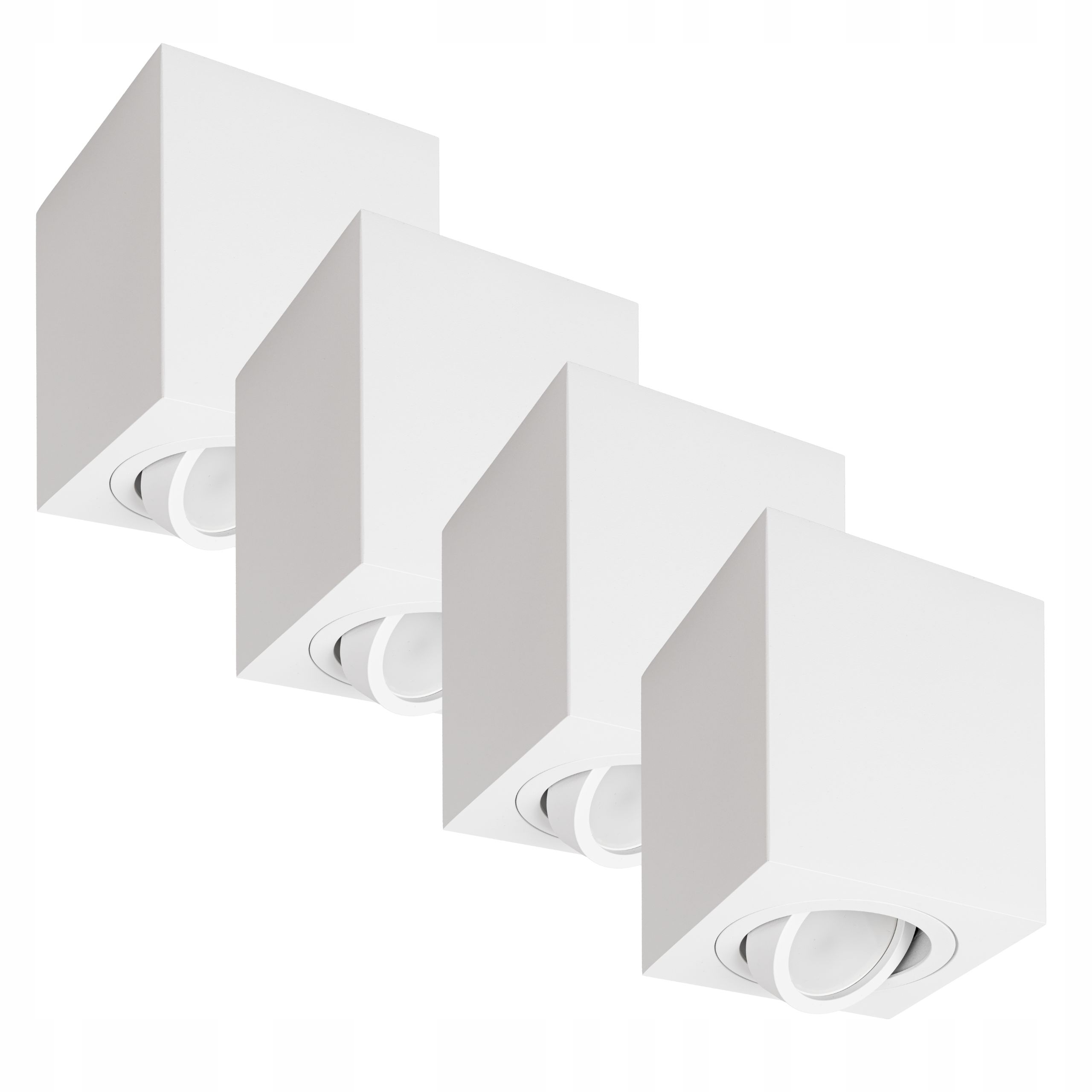 Halogenové nástěnné svítidlo GU10 Bílé Spot Stropní svítidlo čtvercové x4