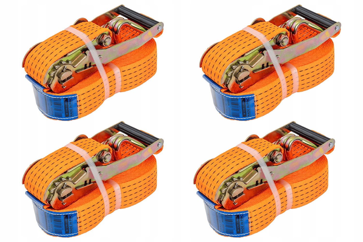 Sada 4 přepravních pásů Unitrailer 10 m 50 mm 5 t s napínákem Tuv pro odtahové vozy