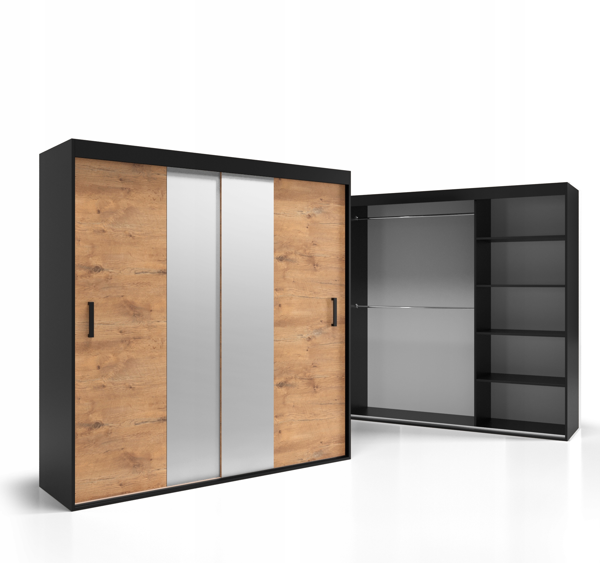 Skříň Dvoudveřová šatní skříň 140x245 Deska 18 mm Zrcadlo VSZ24 O-sofa