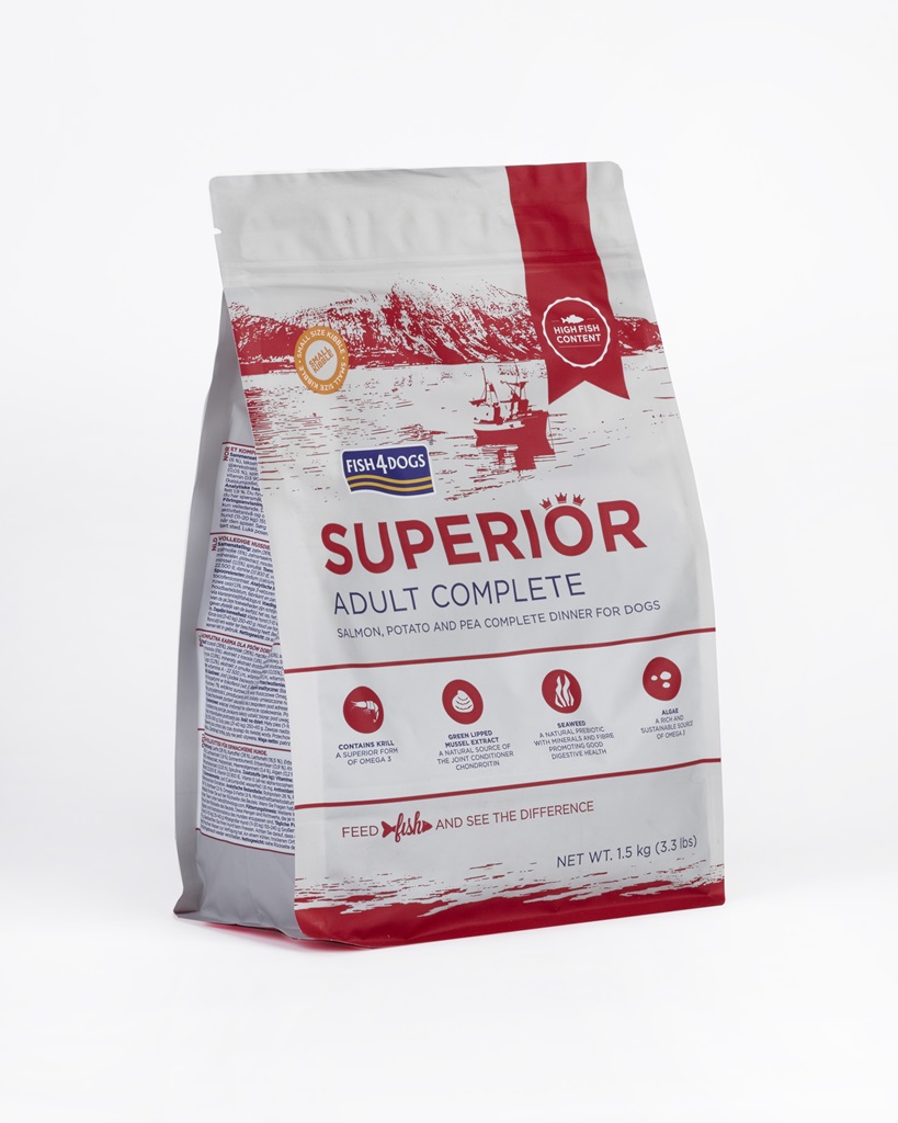 Levně FISH4DOGS Granule malé pro dospělé psy Superior losos s bramborami 1,5 kg