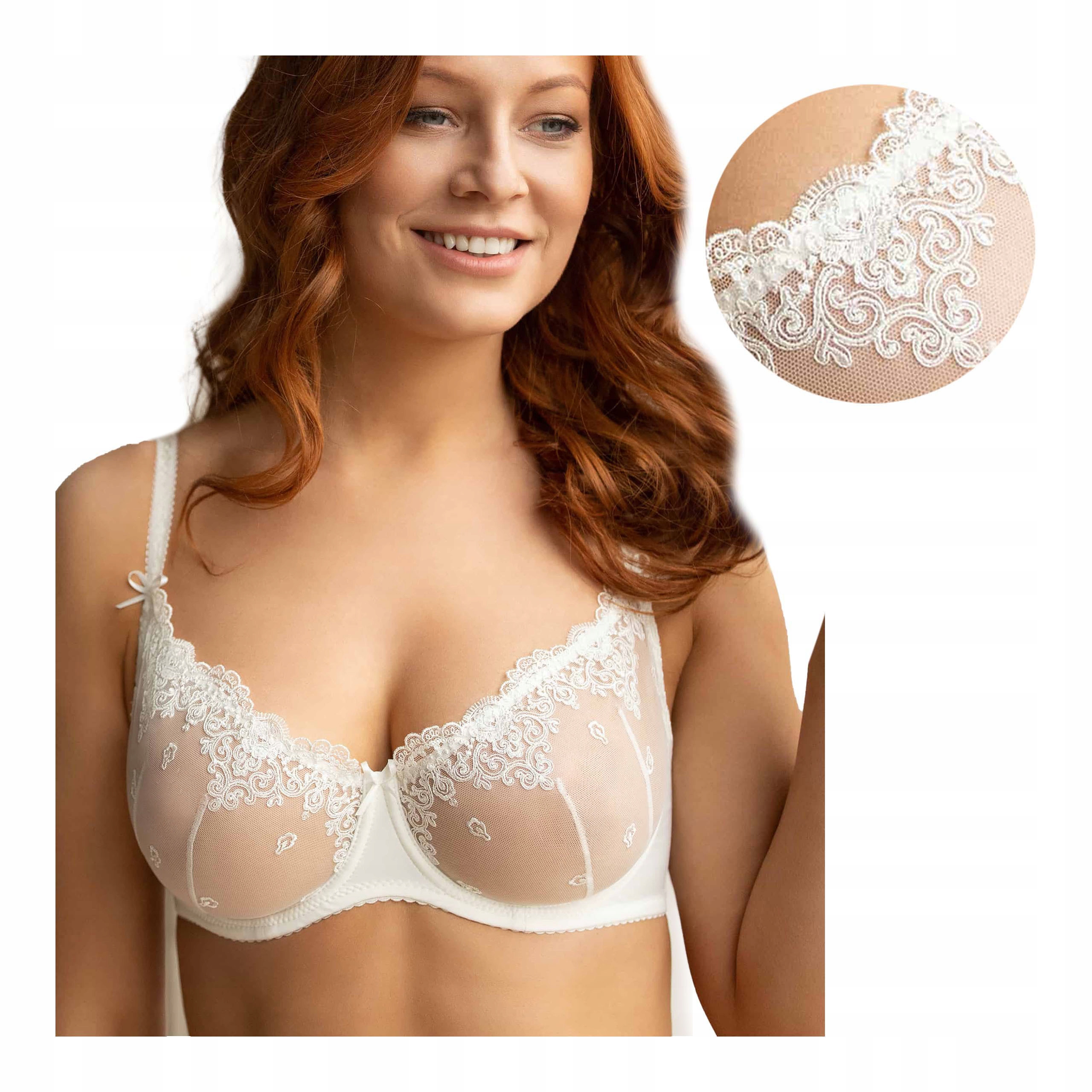 Podprsenka balkonetka měkká s kosticemi bílá sexy soft Kleo 80D