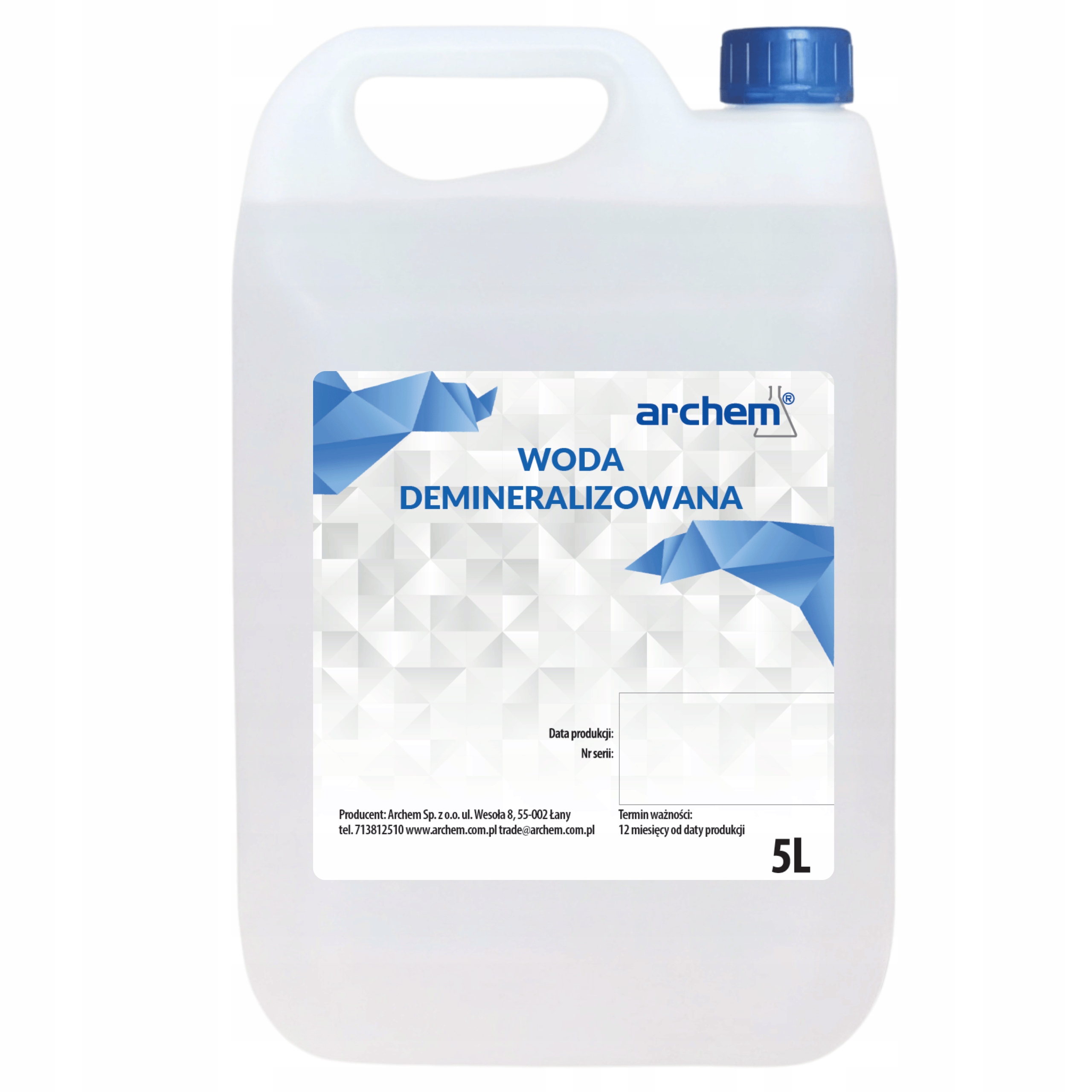 Woda Demineralizowana 5L do Akumulatorów Akwarium Prasowania Żelazka Archem