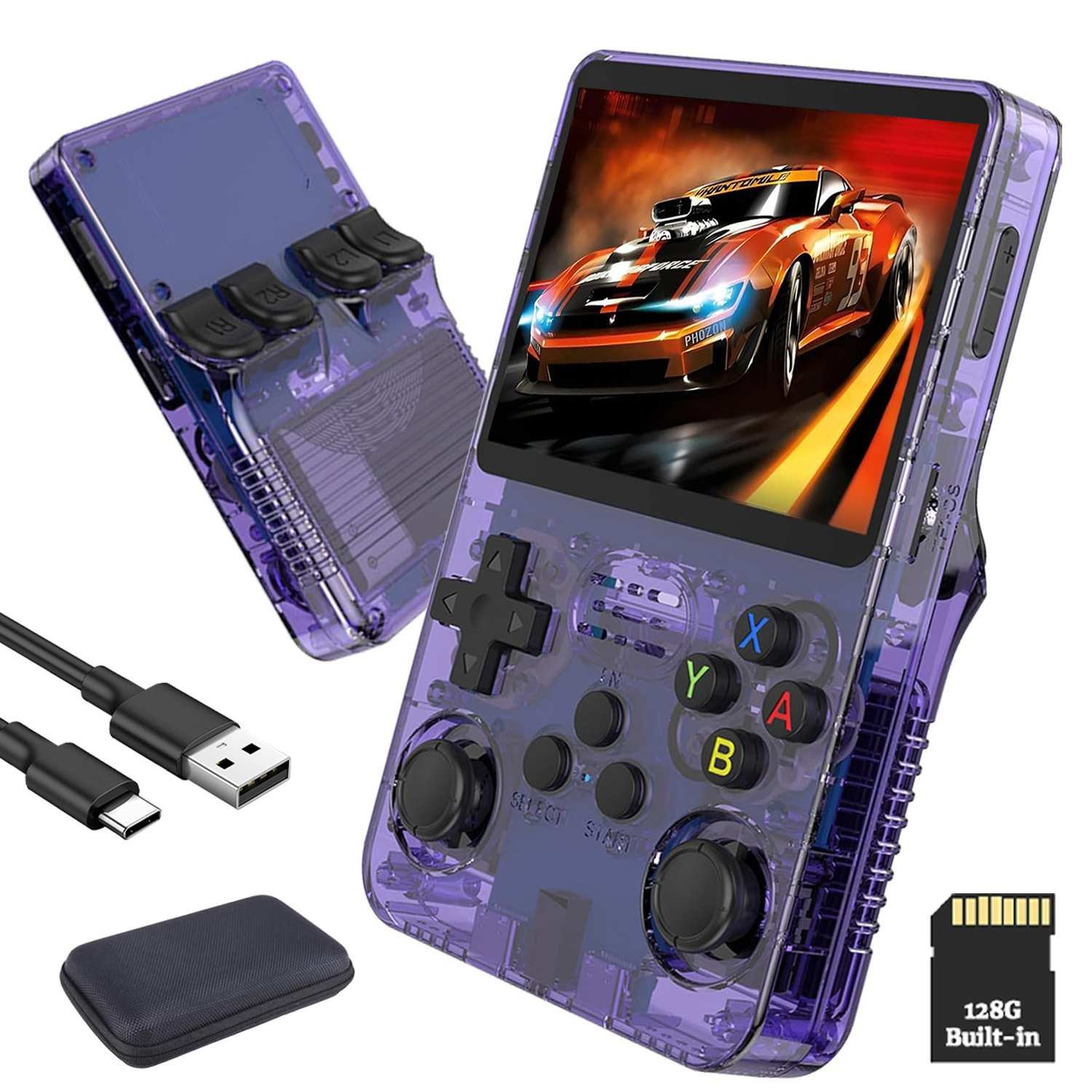 Mobilna Mini Konsola Do Gier Retro 21,000+ Gry 128G 3000MAH Fioletowy