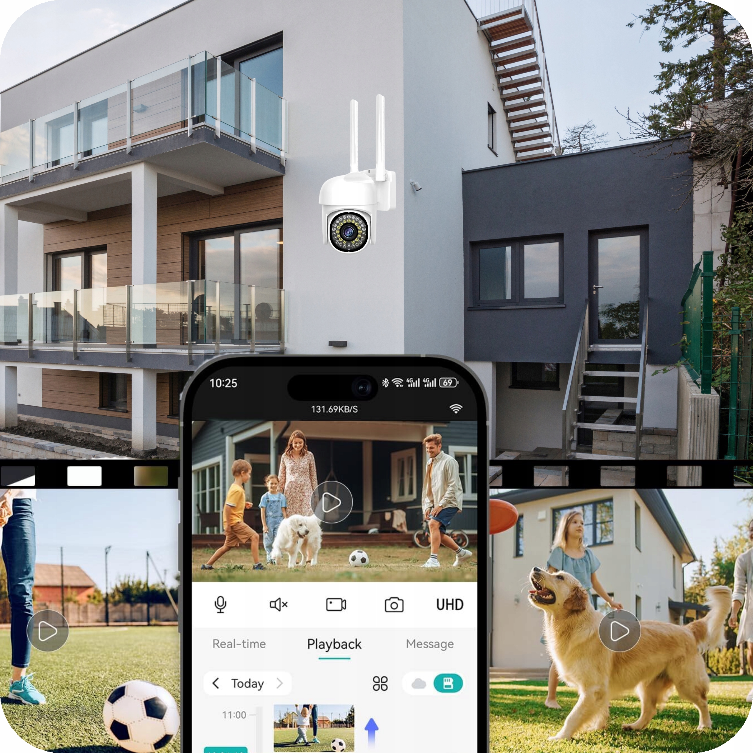 KAMERA ZEWNĘTRZNA OBROTOWA WIFI SMART 5MP ZOOM DETEKCJA QUADHD PODCZERWIEŃ Rodzaj wewnętrzna zewnętrzna