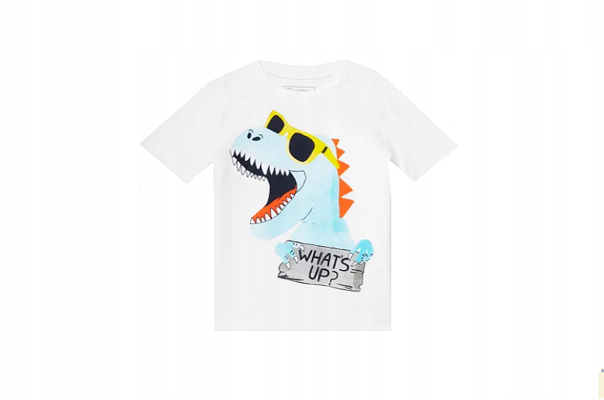 

Nowa C&a bluzeczka t-shirt Dinozaur biała 122