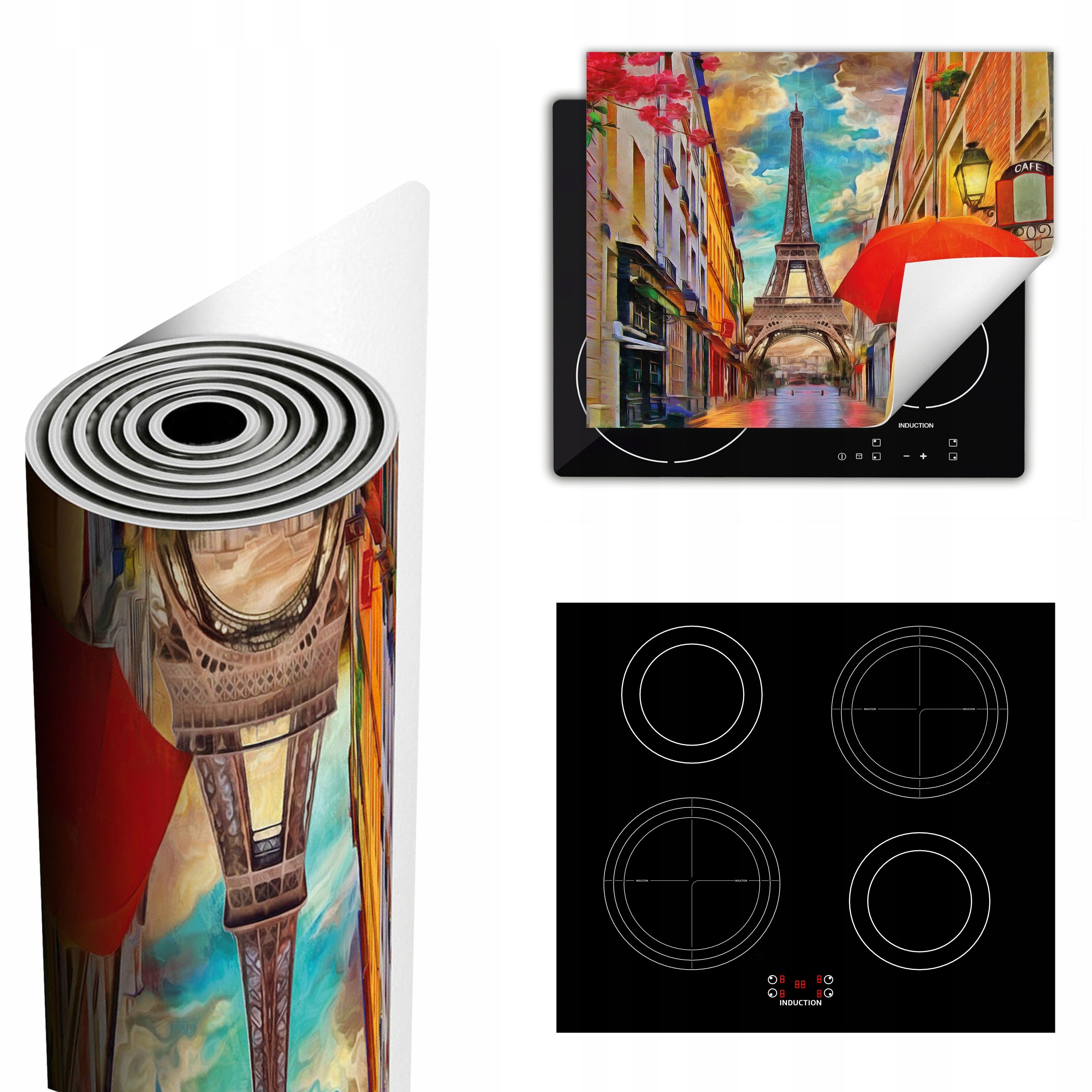 Ochranná Podložka Na Sporák Představuje Více Místa 60x52 barevná Paříž