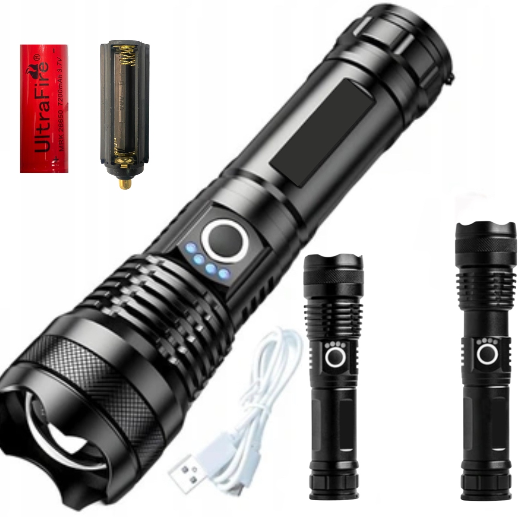 LATARKA LED STROBOSKOP ZOOM P80 WOJSKOWA MOCNA 4 TRYBY ŚWIECENIA HIT!!!