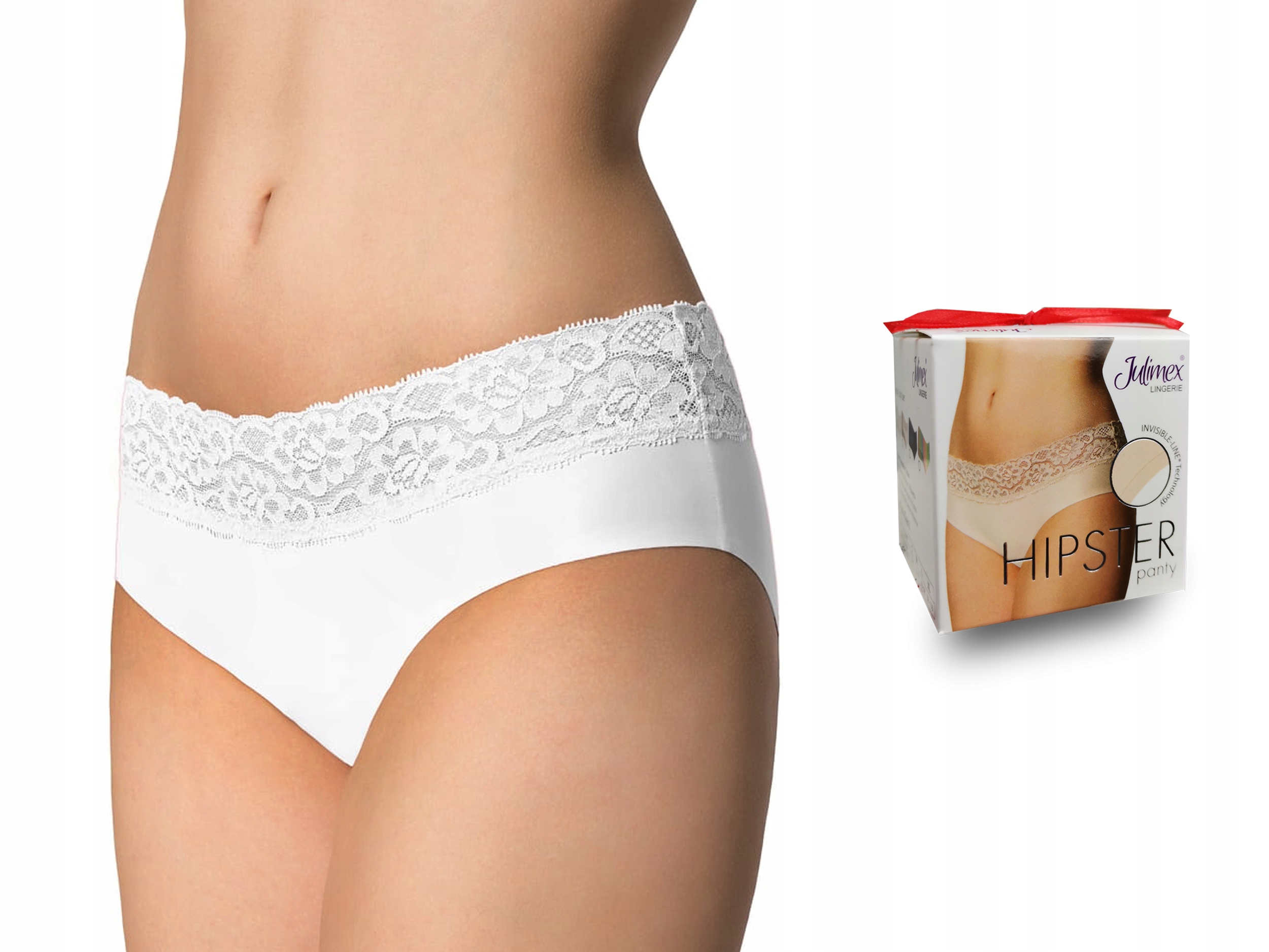 

Julimex Hipster Bezszwowe Figi Classic Biały L