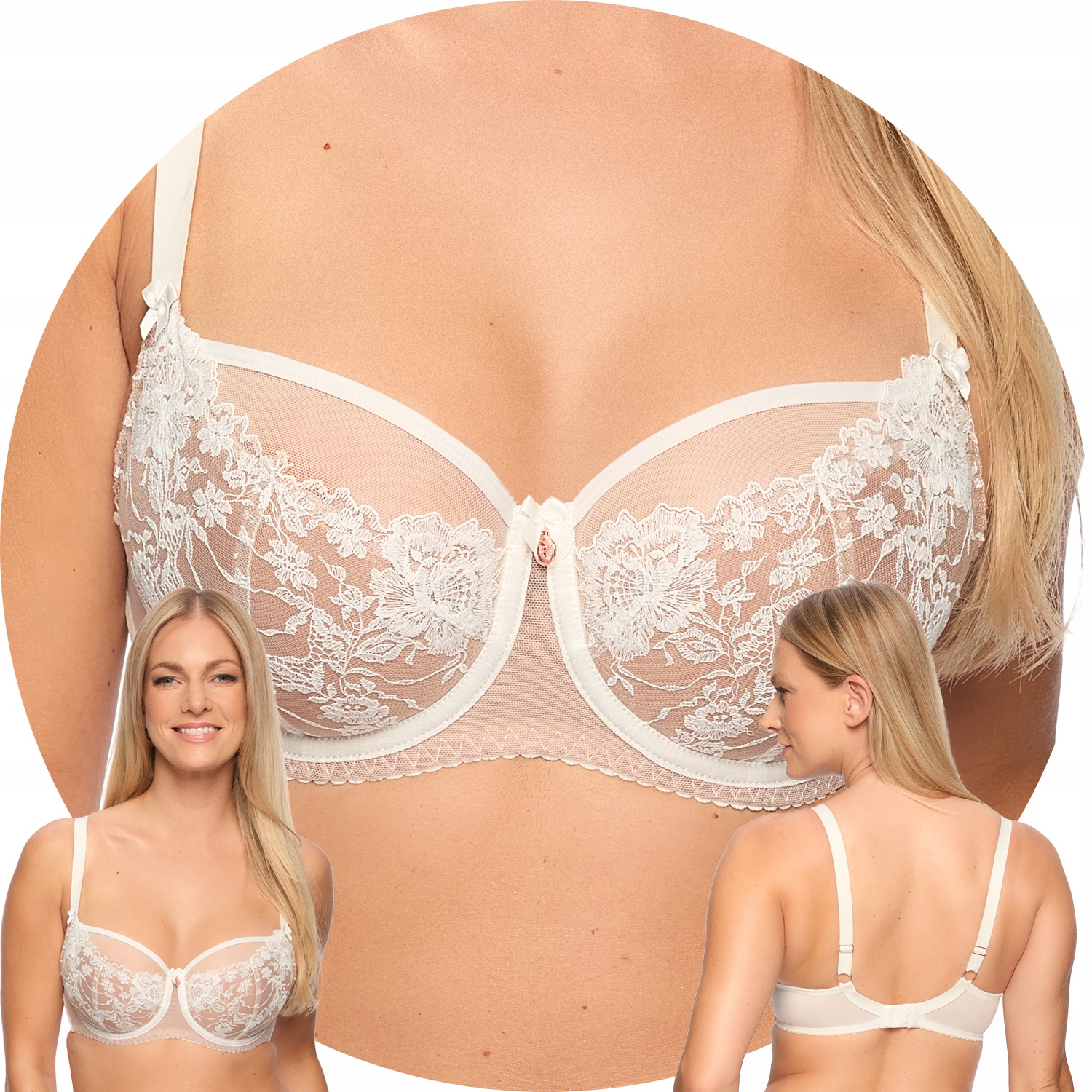 Gaia 1283 Kasandra Polovyztužená podprsenka Semi Soft ecru-mokka 95E
