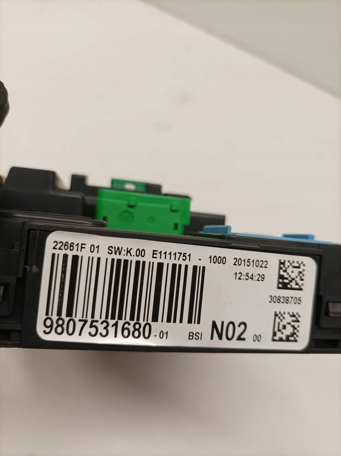 compartment BSI 9807531680 N02 Citroen C4 Cactus and (2014- )