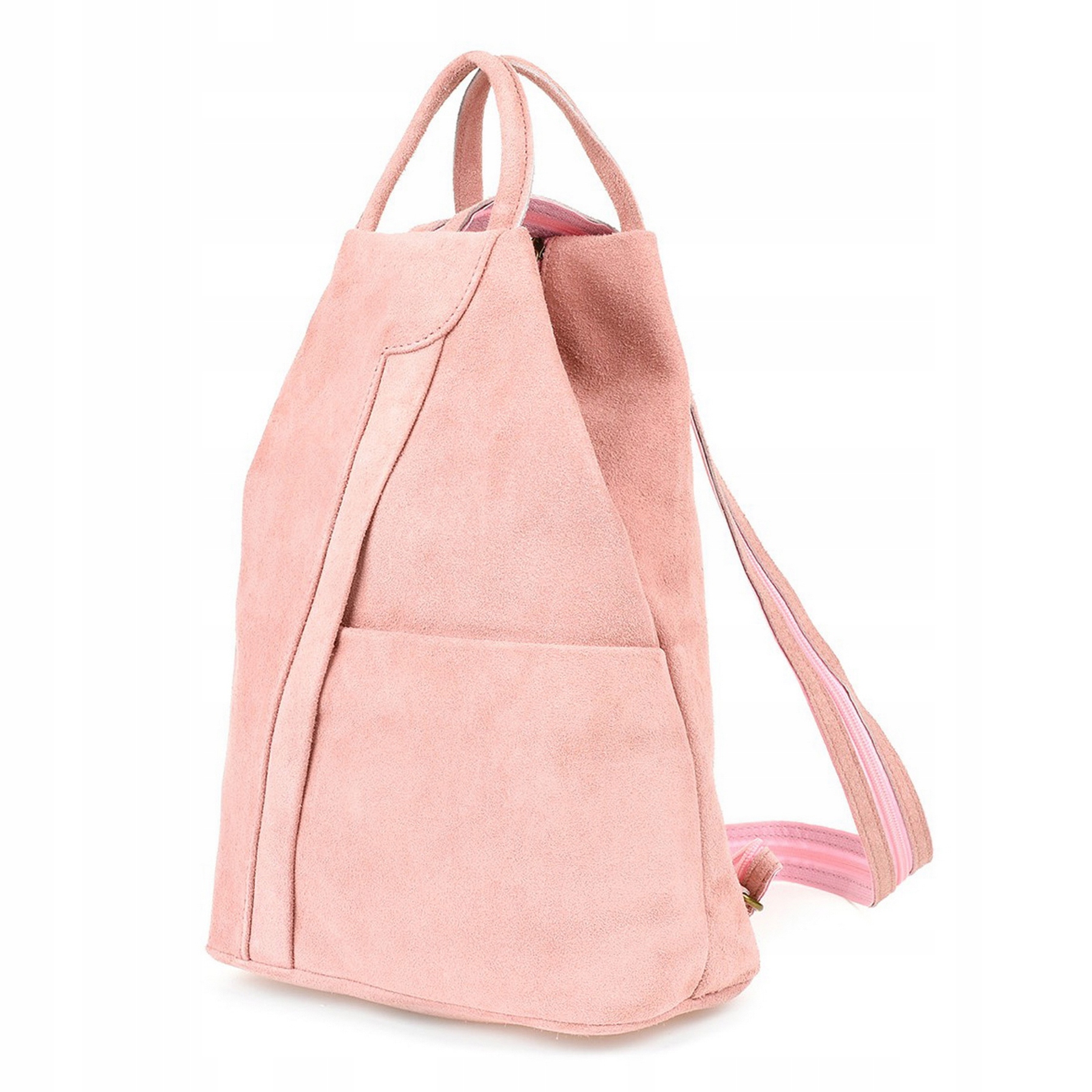 

Plecak damski zamszowy trójkątny suwak C.różowy