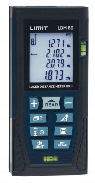 Laserový dálkoměr, měřič vzdálenosti do 80 metrů LDM 80 (281130203) Limit