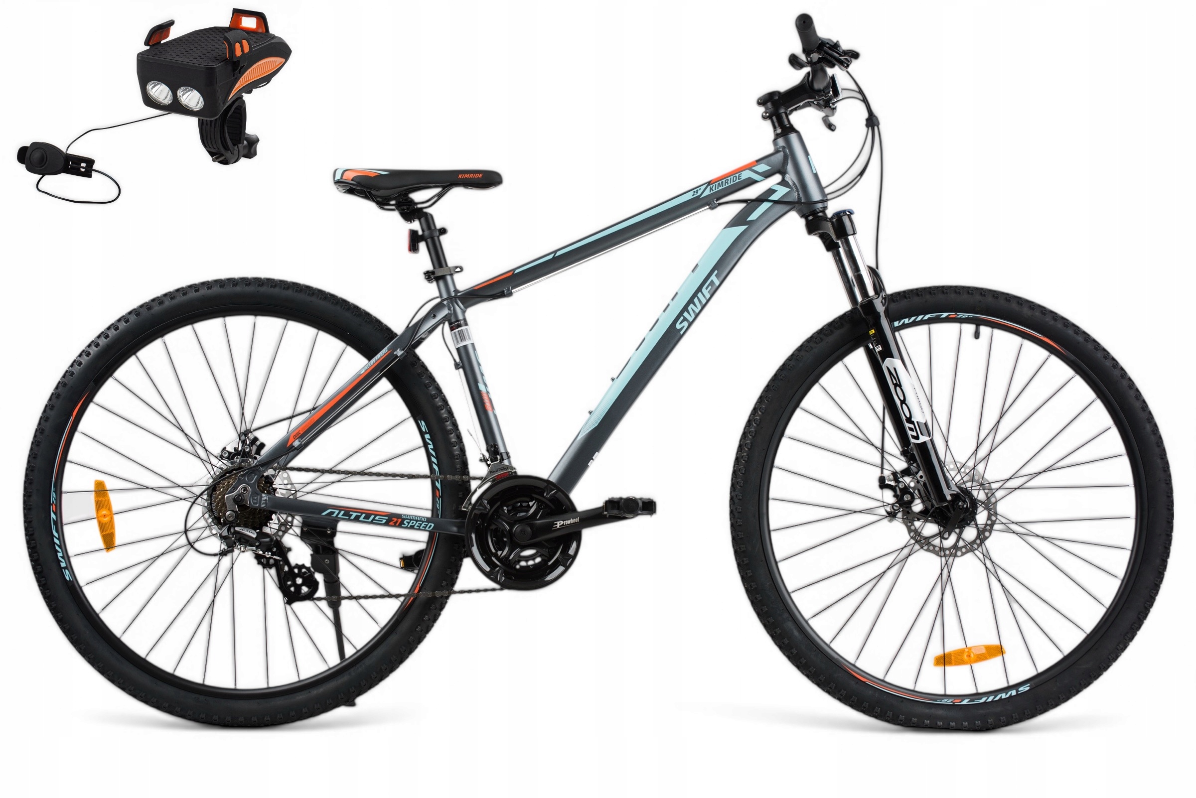 Rower Aluminiowy Mtb 29 Górski Rama Męska 19 cala Amortyzowany Shimano Led