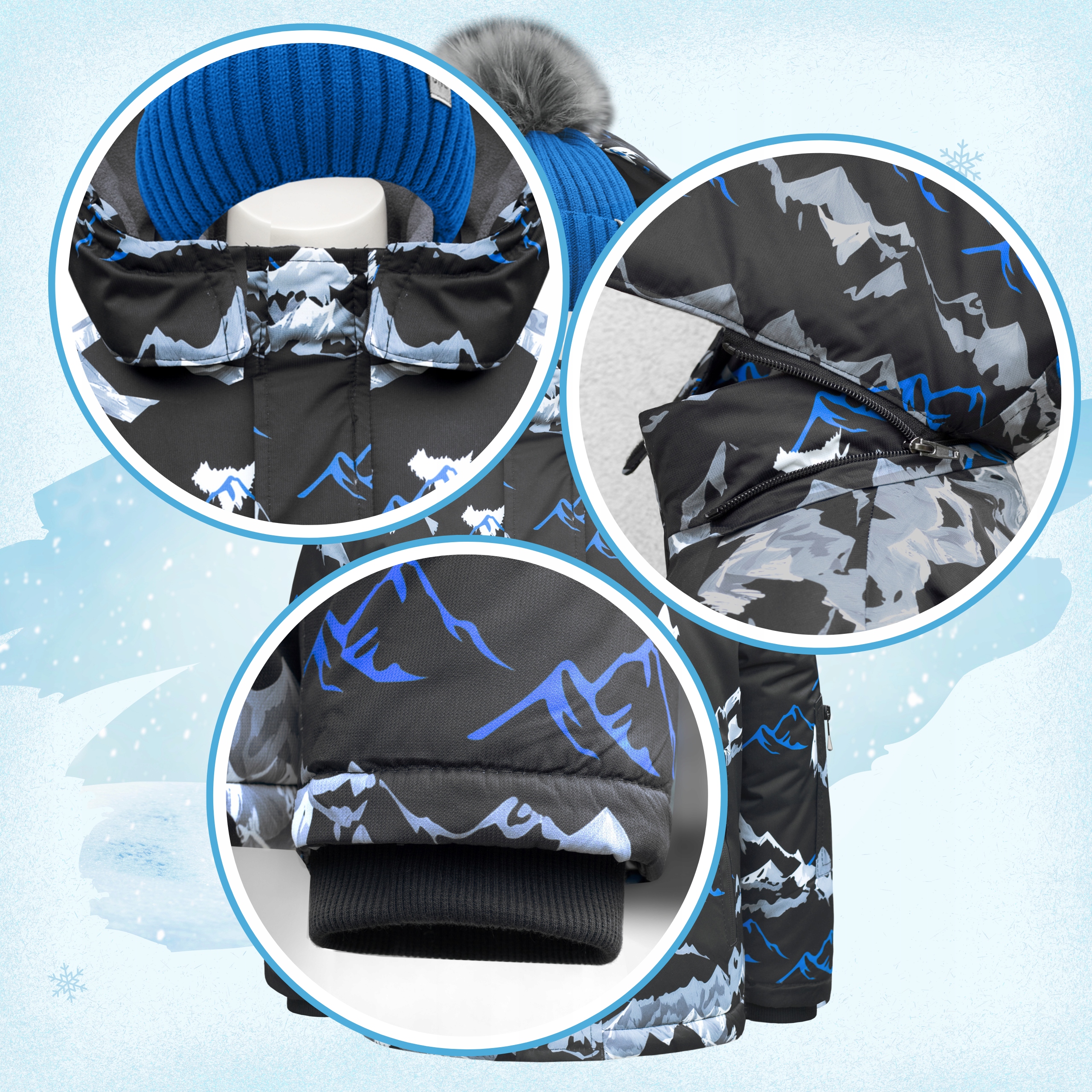 SLIDINĖJIMO KOSTIUMAS Žiemos komplektas 146 Vaikiškas vandeniui atsparus šiltas 146 dydis