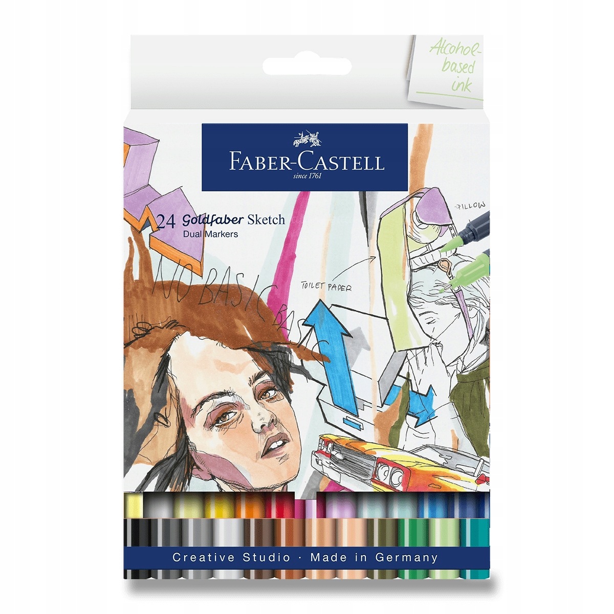 Popisovač Faber-Castell Goldfaber Sketch Dual Marker sada, 24 barev