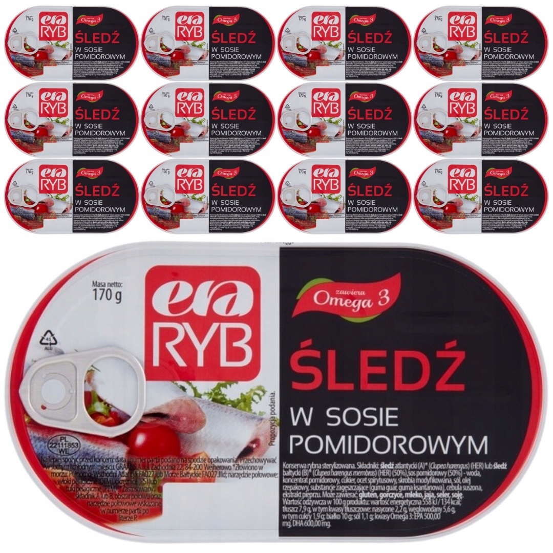 Levně Era Ryb Sleď v rajčatové omáčce 170 g x 15 kusů