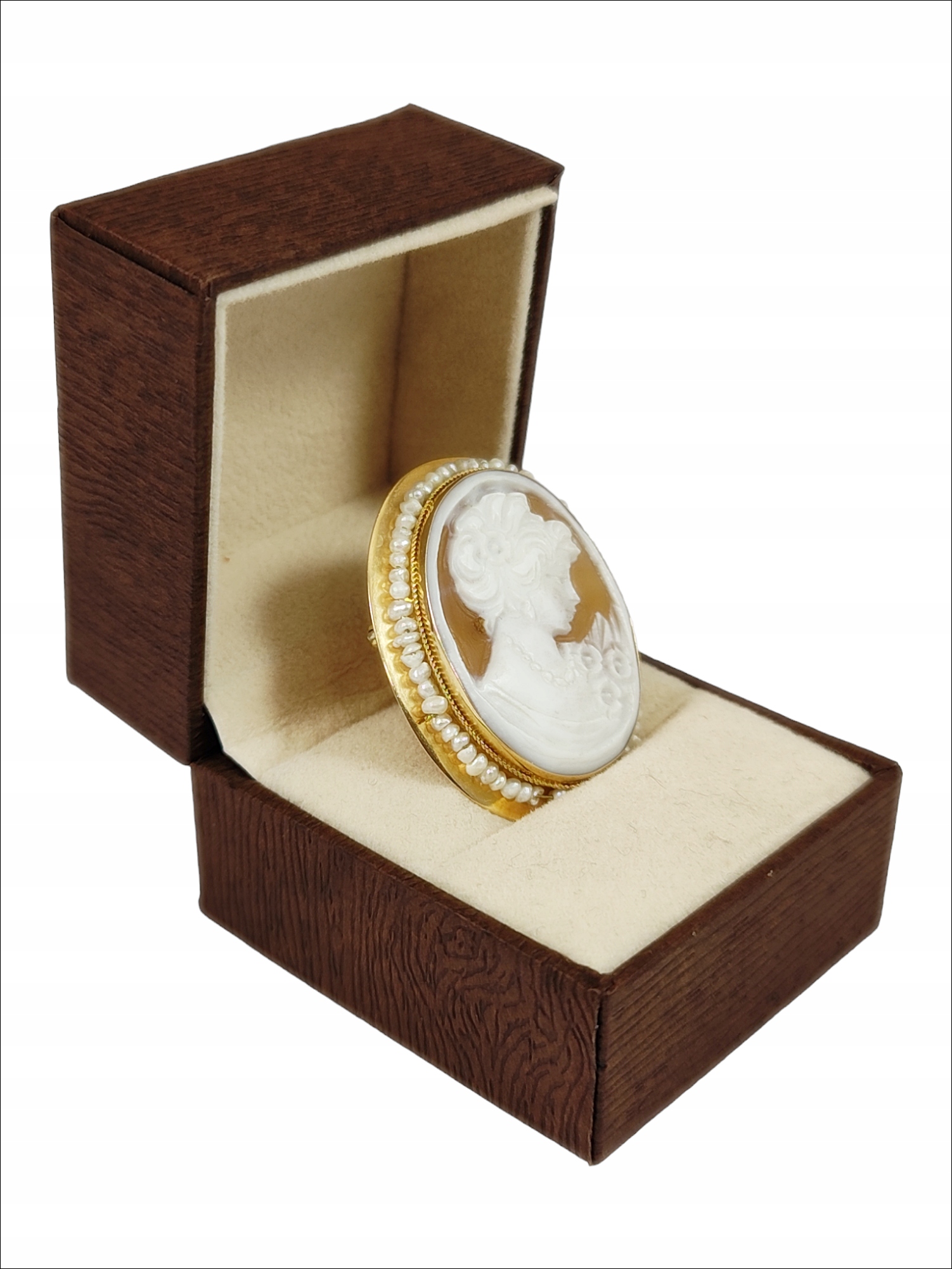 Złota Broszka Zawieszka 2w1 Kamea p750 7,19g Dł3,5cm Materiał złoto