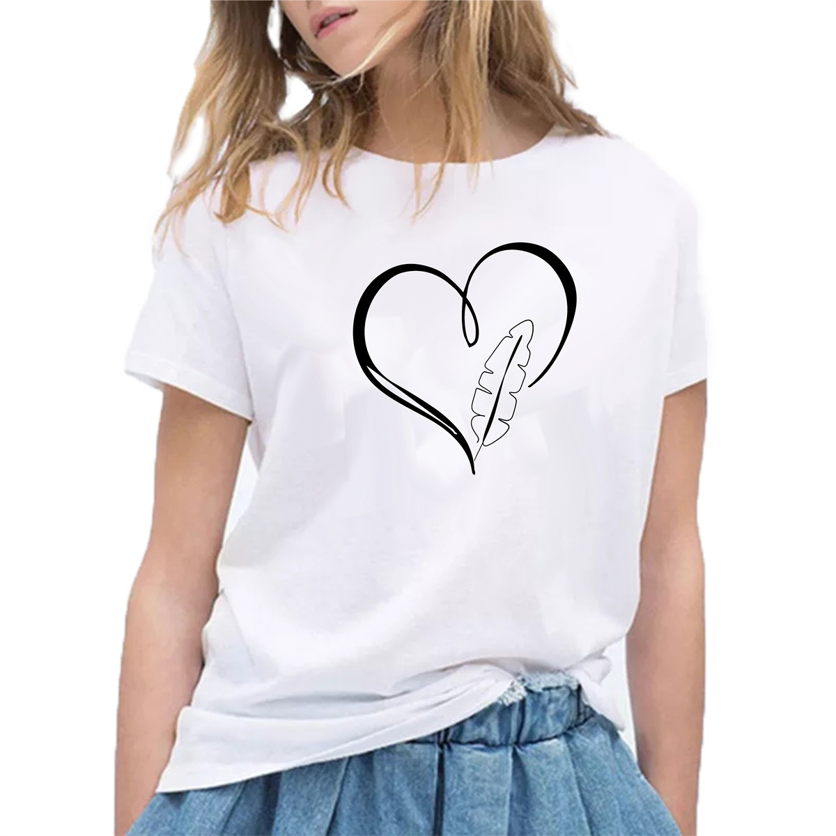 Koszulka damska T-shirt z nadrukiem Serce XL Marka inna