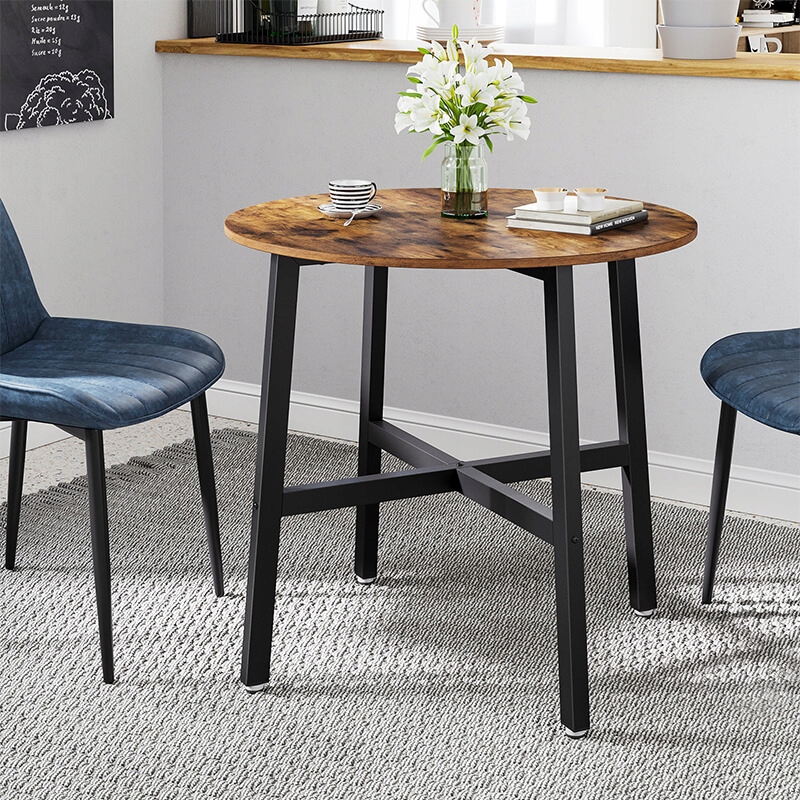 STÓŁ OKRĄGŁY STOLIK RETRO RUSTYKALNY VINTAGE LOFT Głębokość mebla 80 cm