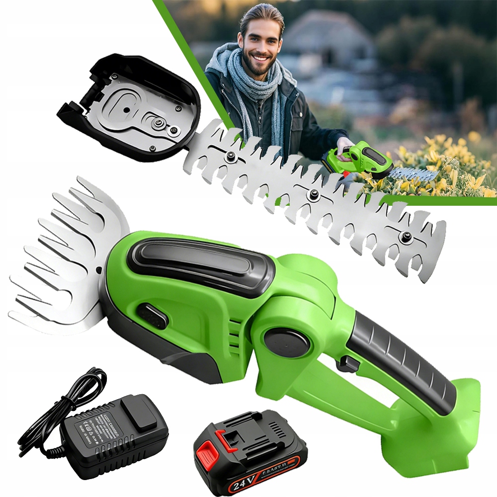 Akumulátorové Nůžky Na Živý Plot, 24 V, S Akumulátory, Pro Trávy A Živý Plot