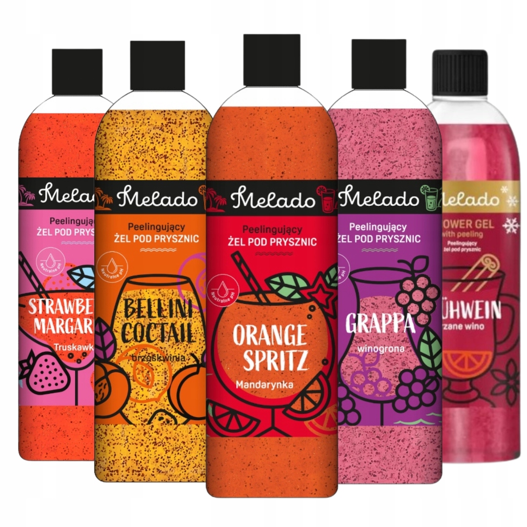 Melado Żel Peelingujący pod Prysznic Mix Zapachów 500ml x5