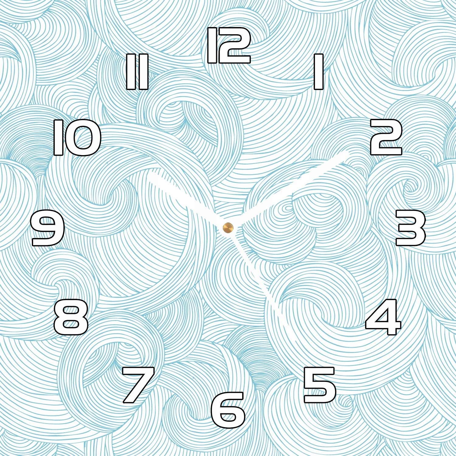 

Nowoczesny zegar szklany Japoński fale 30x30 cm