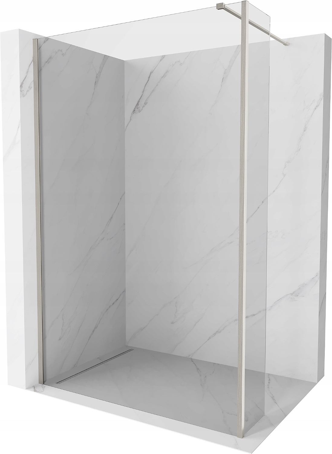 Mexen Kioto Ścianka Prysznicowa Walk-in 100X40 CM Transparent Nikiel