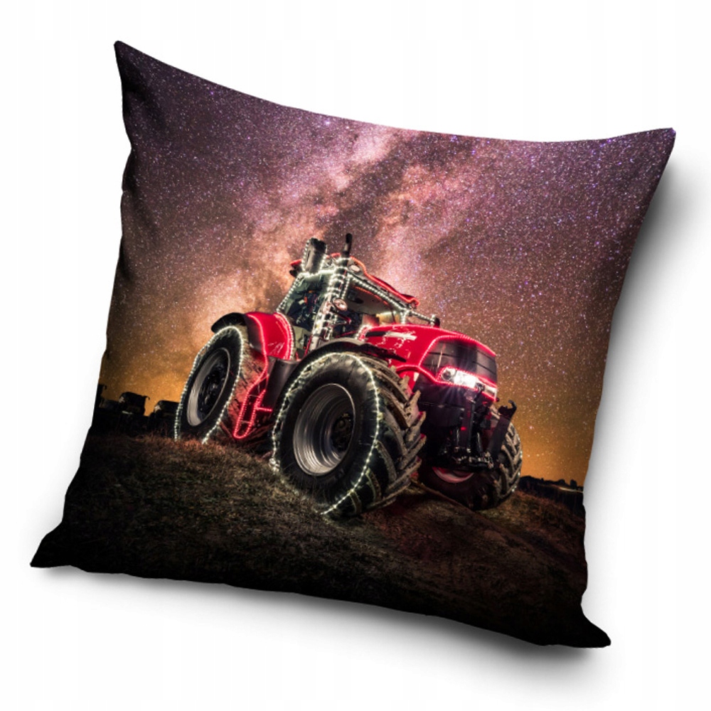 Poszewka 40x40 dekoracyjna MIĘKKI VELVET dla dzieci i młodzieży Traktor