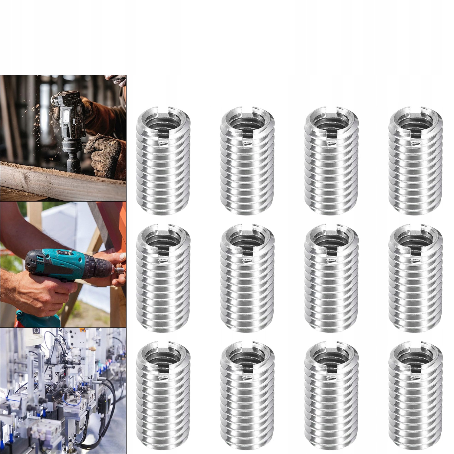 Tulejki do naprawy gwintu M8/M6 redukcja L=12mm stal nierdzewna 10szt.