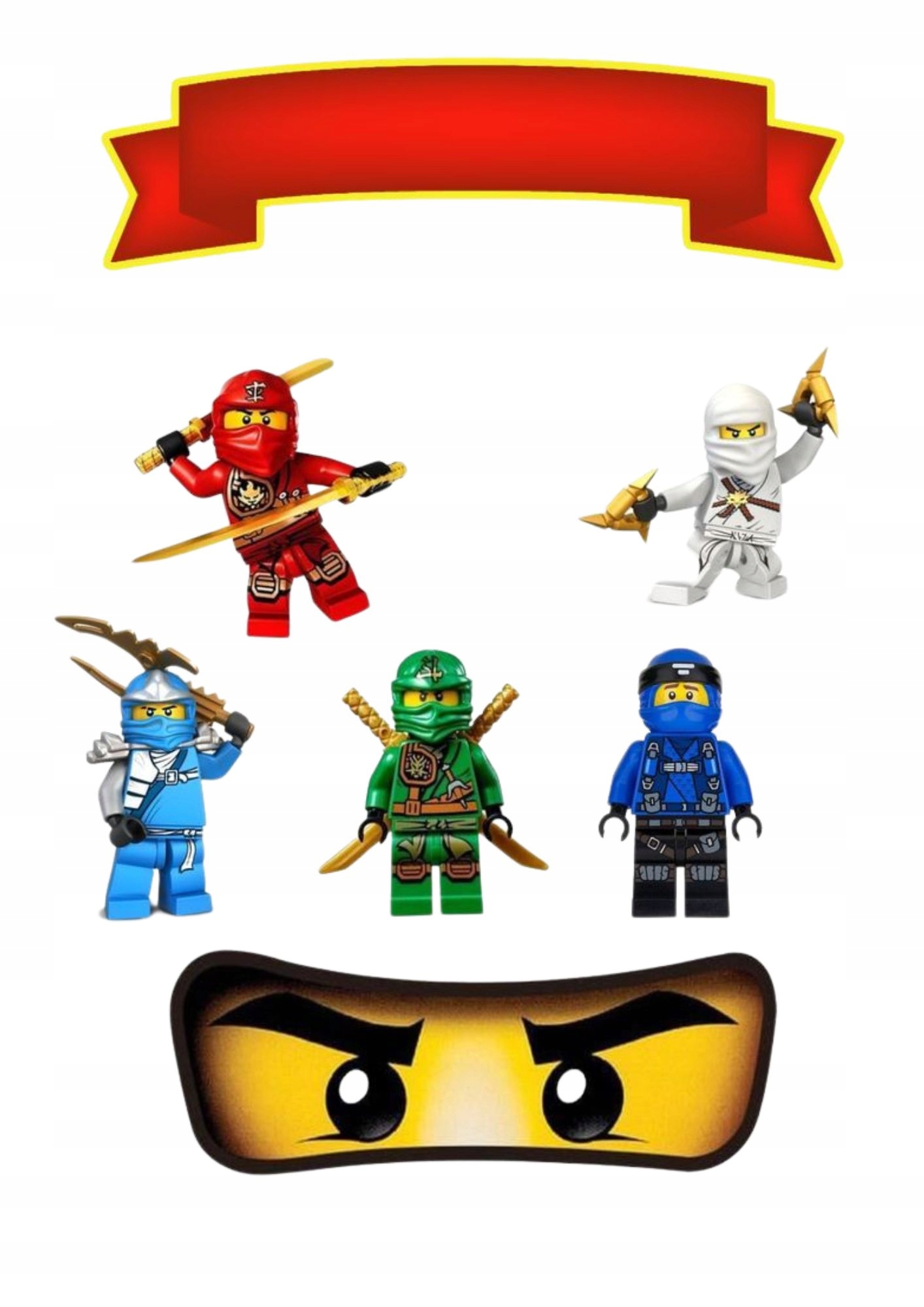Wydruk na masie cukrowej Lego Ninjago imię