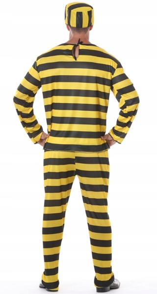 STRÓJ WIĘŹNIA WIĘZIEŃ SKAZANY DWA KOLORY PASY M Rozmiar M