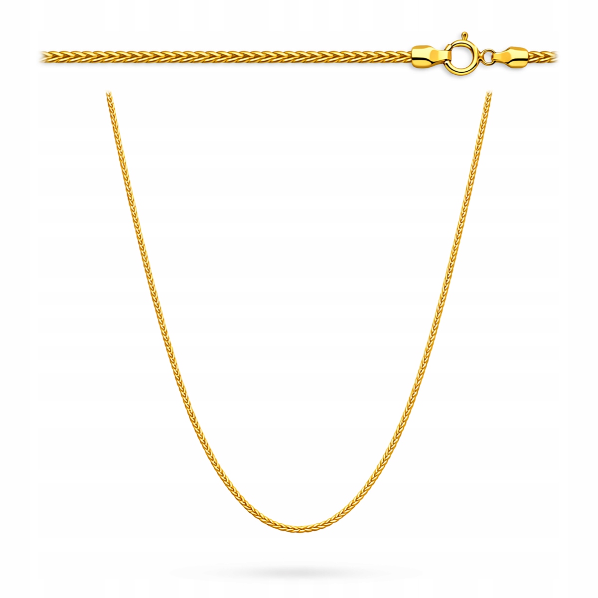 Złoty łańcuszek pełny damski Lisi ogon 60 cm złoto pr. 585