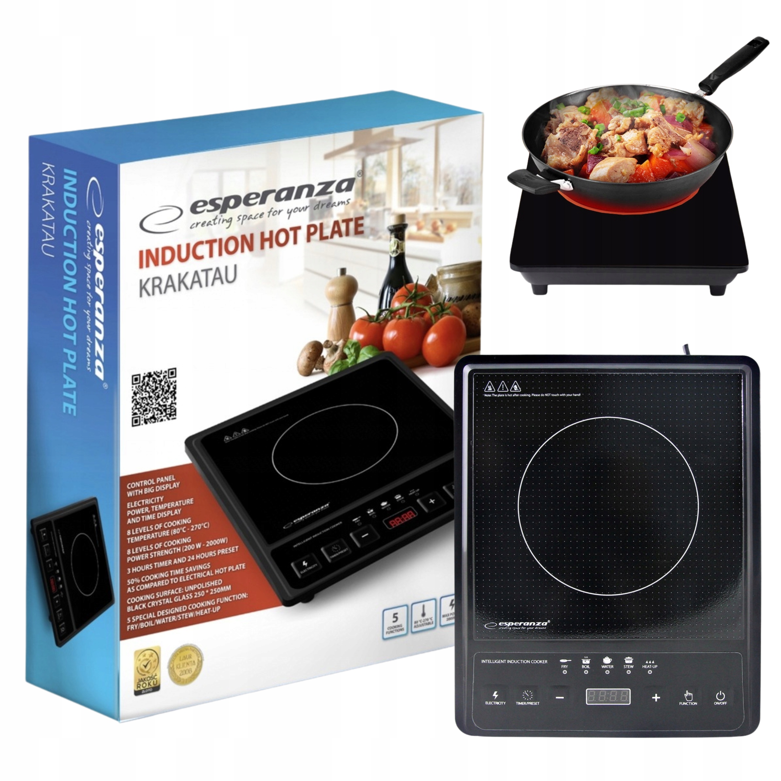 Kuchenka Przenośna Turystyczna Płyta Indukcyjna Elektryczna Esperanza 2000W