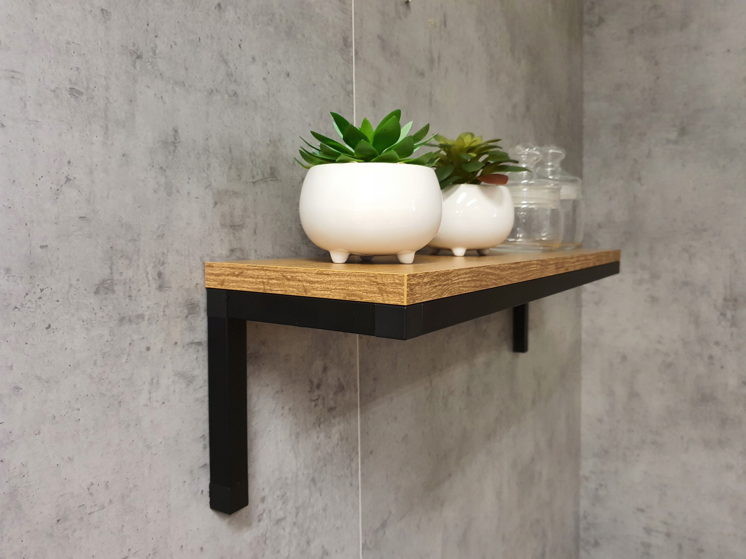 PÓŁKA PABLO 90 cm industrial LOFT czarny DĄB opcje Materiał płyta laminowana