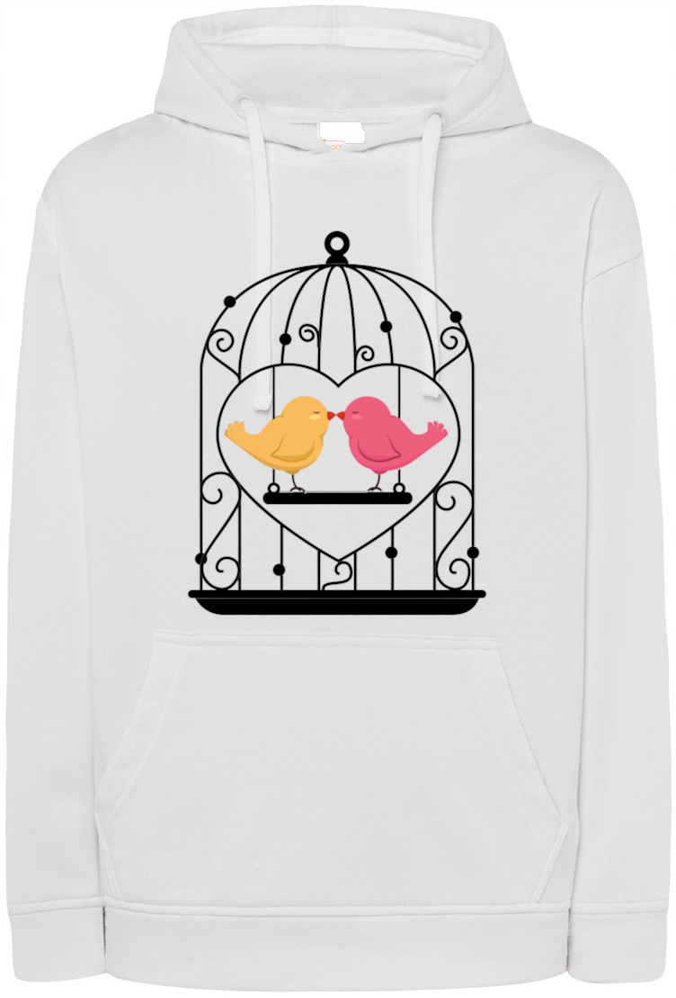 Valentýnská Mikina s potiskem Ptáčci Láska r.XS