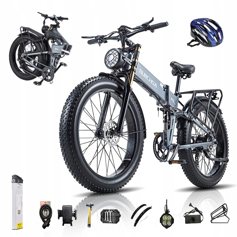 Rower Elektryczny BURCHDA R5 PRO 1000W 48V 20AH 150KM Hamulec Hydrauliczny