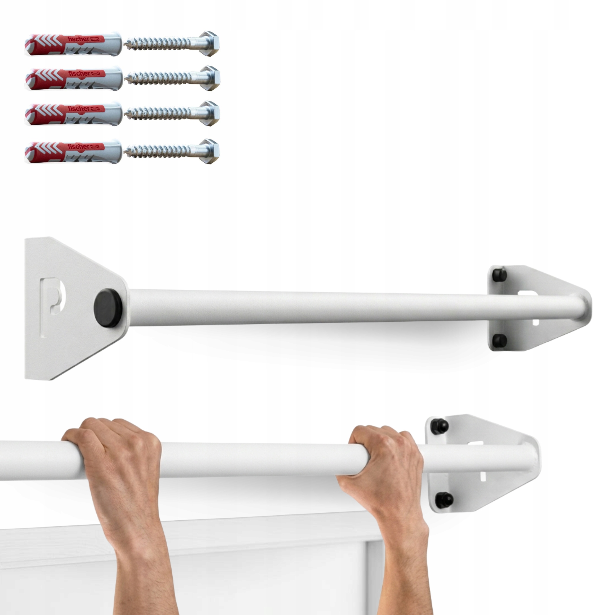 Drążek Do Podciągania Biały ApexPro PullUp Bar Stal Ścienny 180KG Potenza