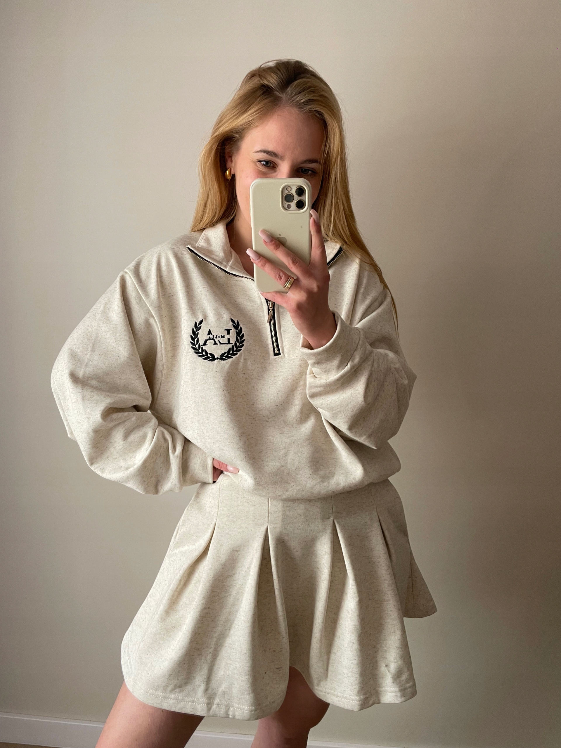 Sada Mikina a Kraťasy LaMilla s plisovaným vzorem, šedá melanžová, velikost M/L