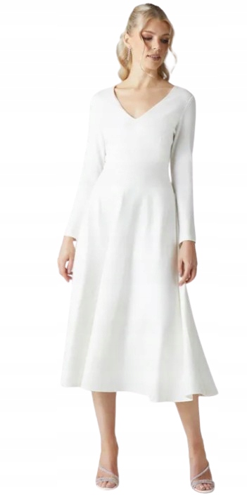 Coast Bílé Svatební Šaty S Dlouhým Rukávem A Klasickým Střihem 42 1 Hkf