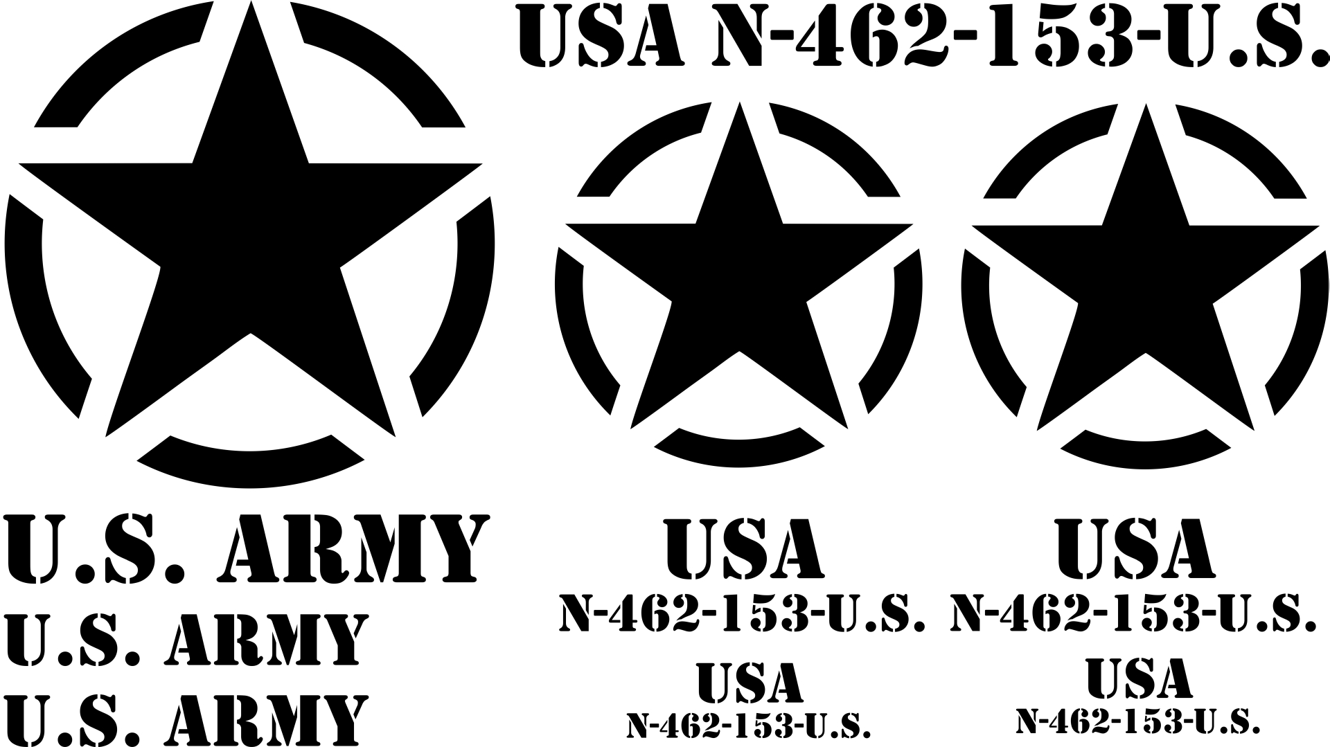 

naklejki wojskowe us army gwiazda military Zestaw