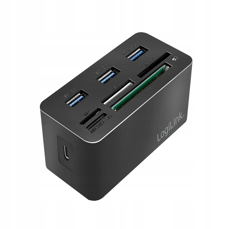 Logilink Dokovací stanice USB3.2 8-portů, mini, černá