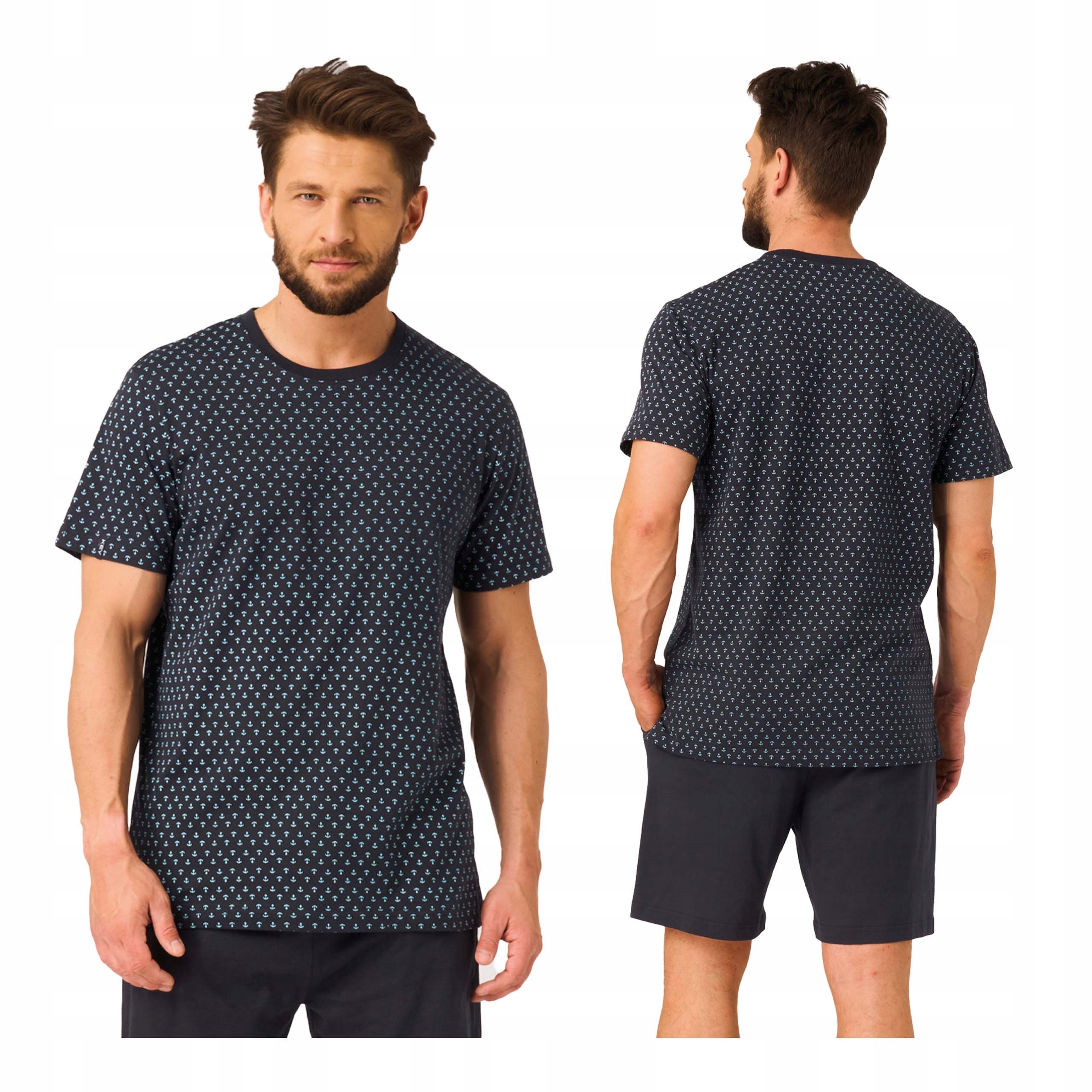 Pánské bavlněné pyžamo 3XL dvoudílné s krátkými kraťasy Mns 936 Key