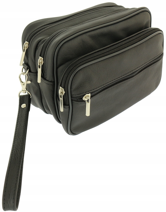 Dwukomorowa SASZETKA Męska SKÓRZANY ORGANIZER PL Marka bez marki