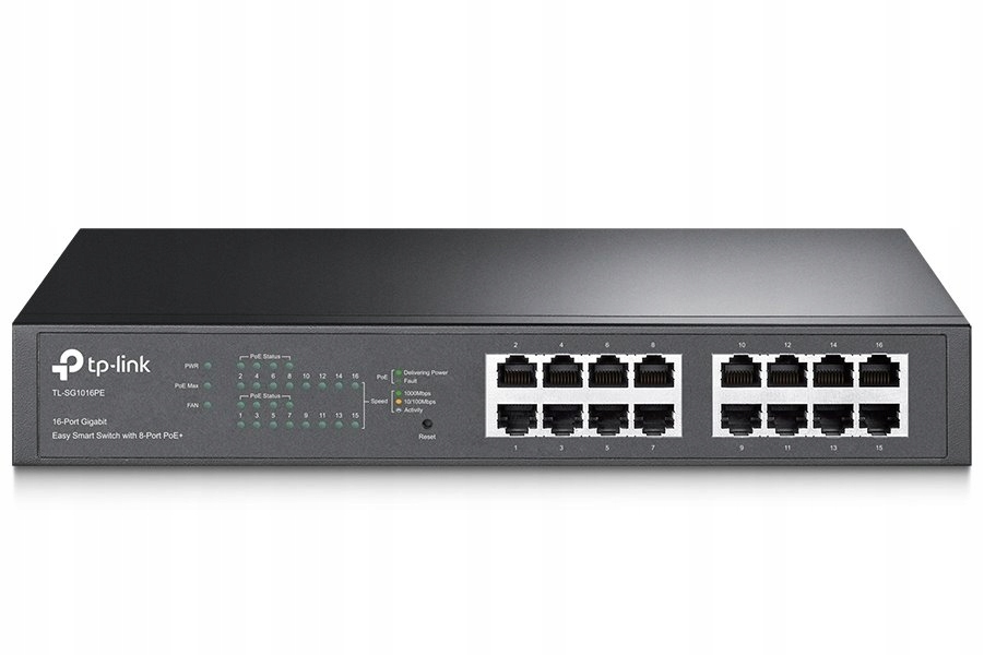 TP-Link TL-SG1016PE PoE switch, 16x Glan vrátane 8x PoE +, 802.3af at, 11