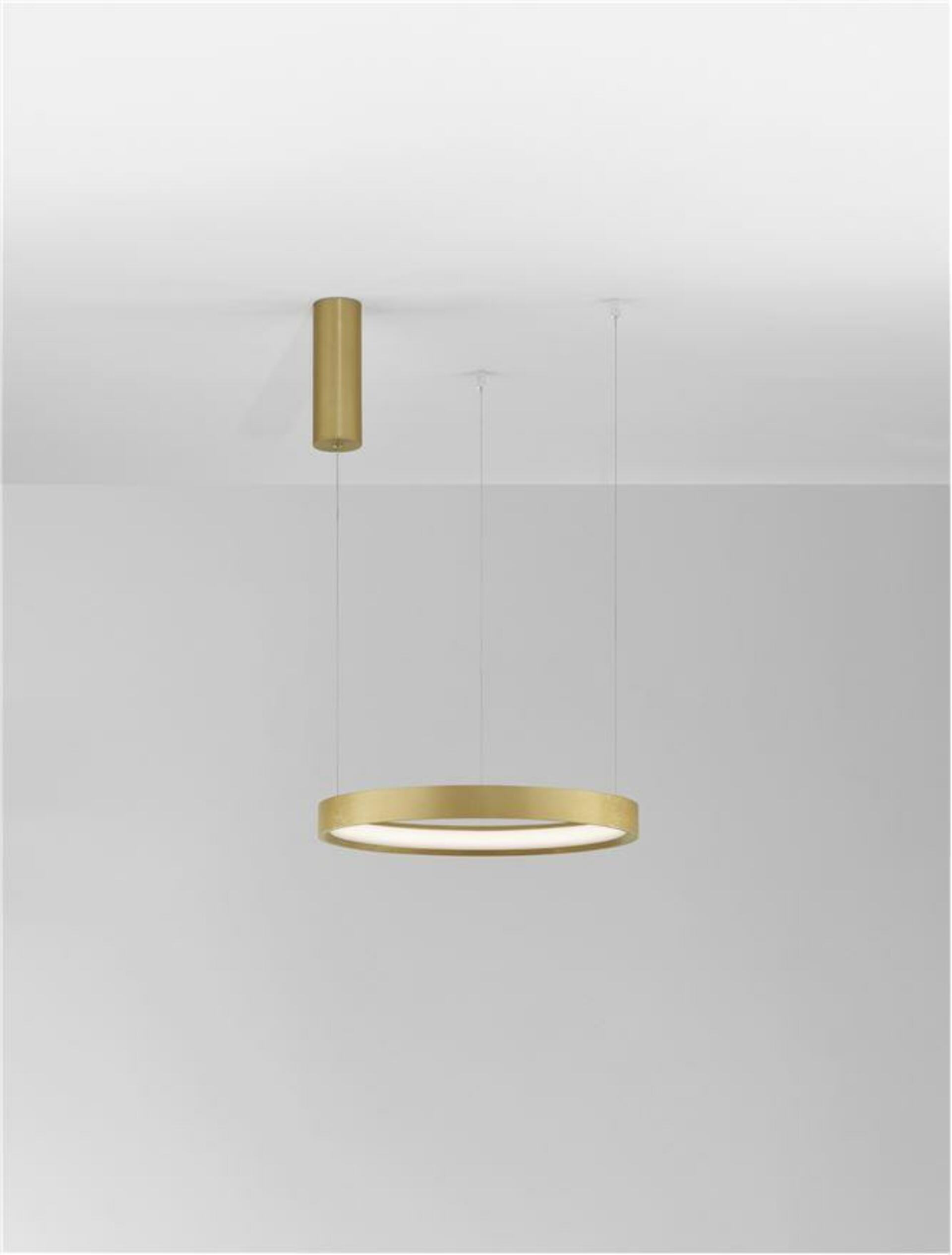 Nova Luce závěsné svítidlo Perrine kartáčovaný zlatý hliník a akryl Led 30W