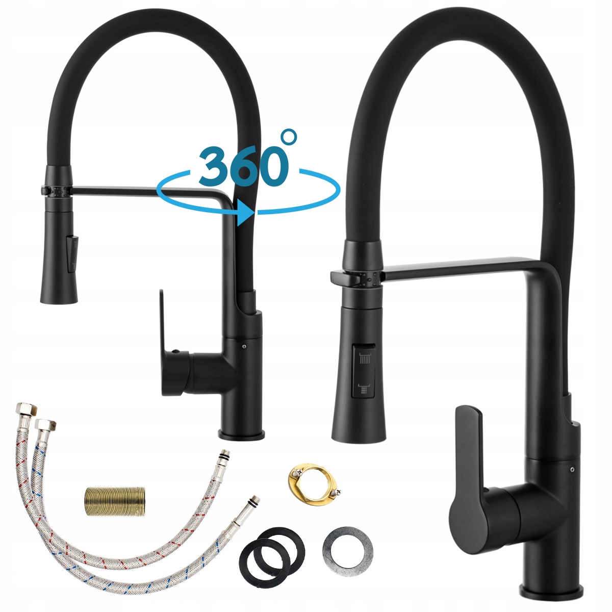 

Bateria Kuchenna Czarna Z Wyciągana Wylewka Kran