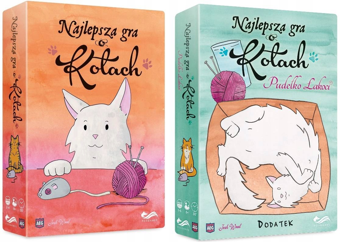 2w1 Najlepsza Gra O Kotach planszowa +rozszerzenie dodatek Pudełko Łakoci