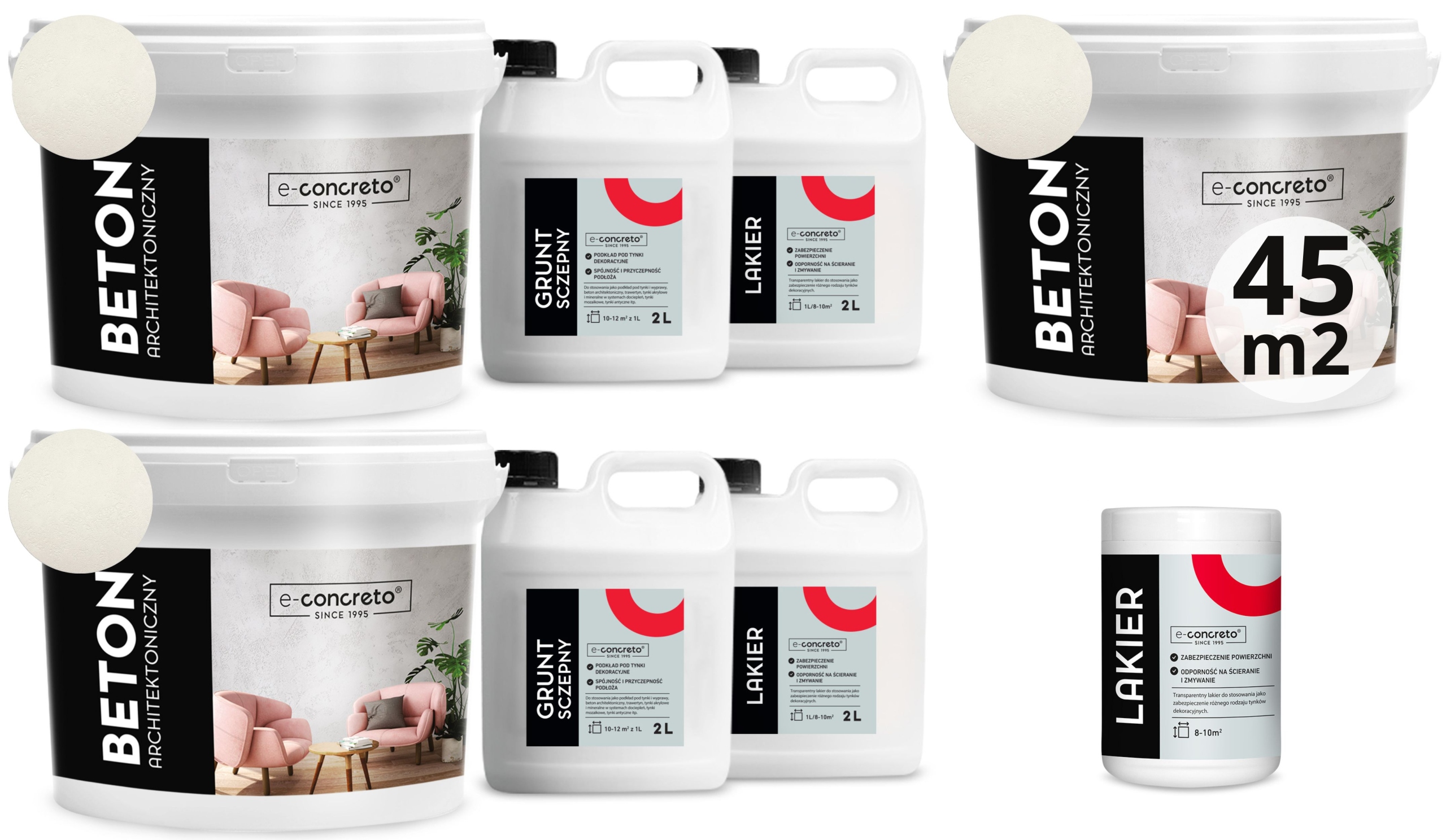 Beton Architektoniczny Tynk Zestaw 45m2 (biały Piaskowy)