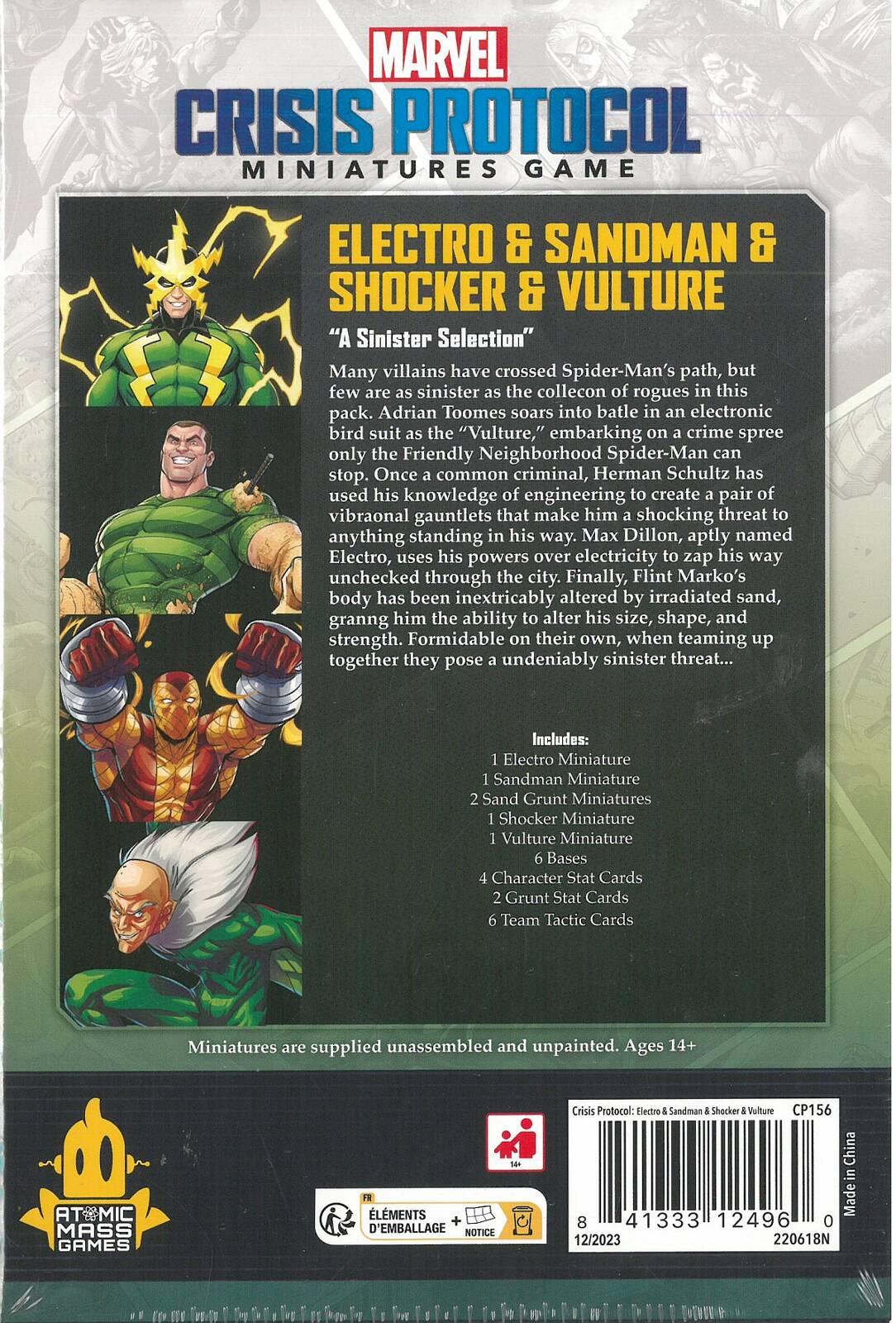 Marvel Crisis Protocol Electro & Sandman & Shocker & Vulture Stan opakowania oryginalne